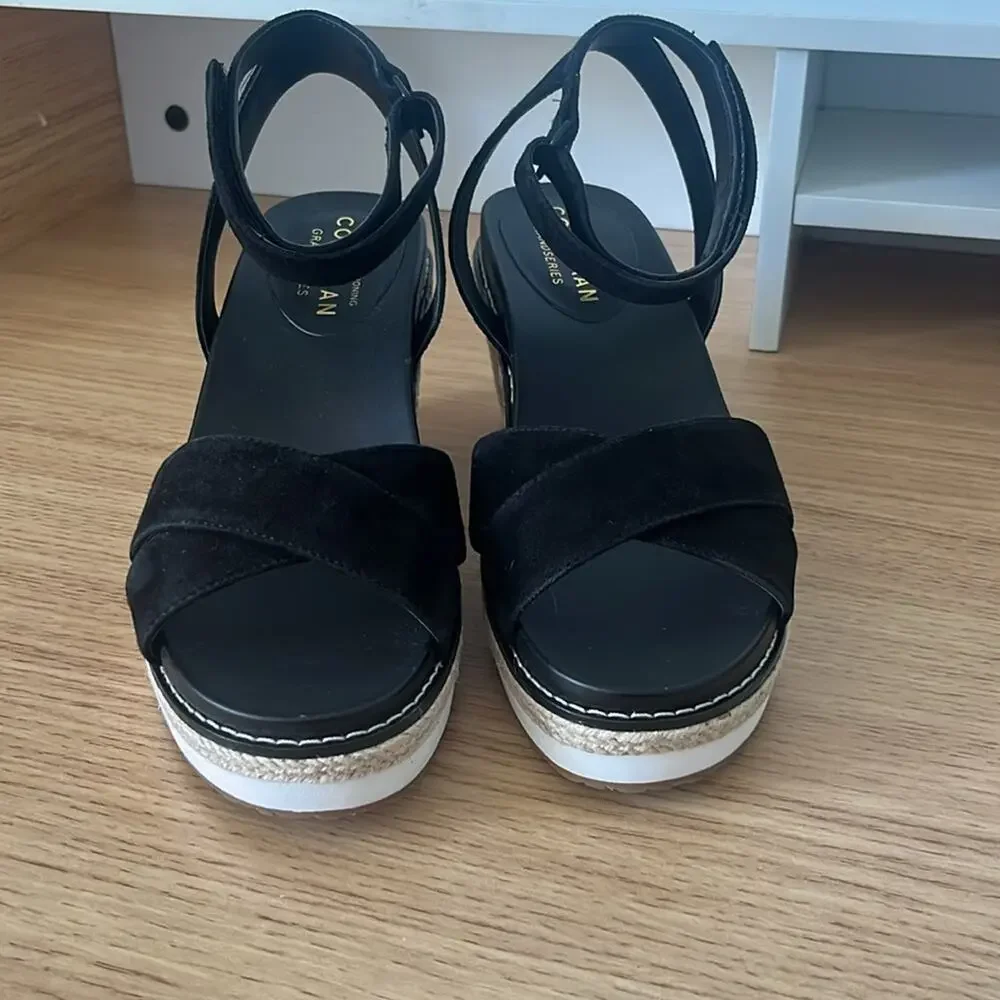 Womens Cole Haan Espadrille Wedge Ssandal Size 6.5